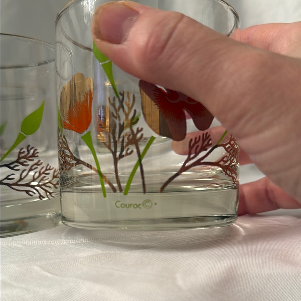 🐿️ Vintage MCM Couroc Weighted Rocks Glasses Set - Poppy - Picture 6 of 6